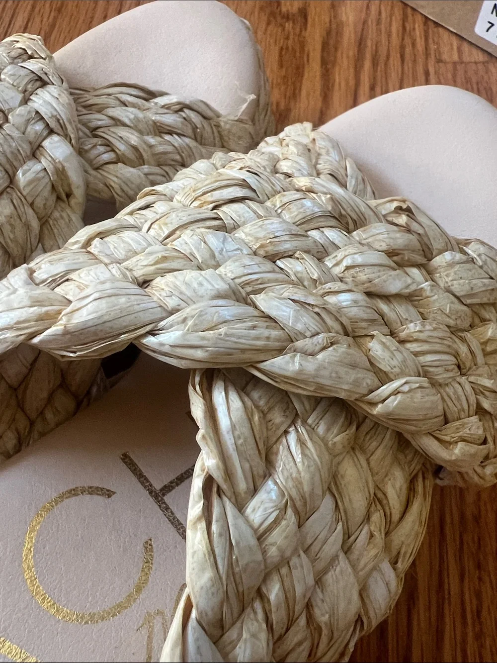 Beach by Matisse Natural Woven Rafia Braided Platform Slide Sandals 7 New in Box - Picture 8 of 8